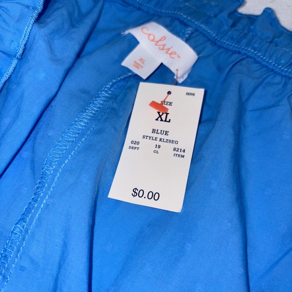 Colsie blue poplin cotton shorts pajamas pjs size XL new with tags - Picture 6 of 13